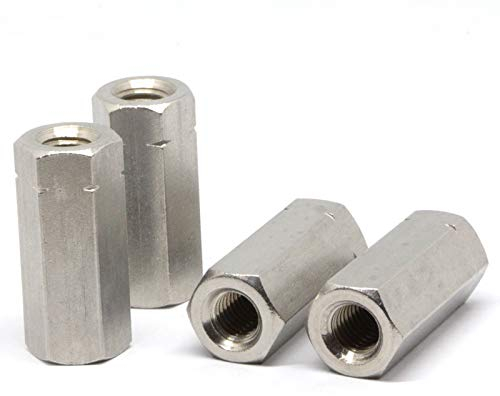Stahlia Gewindemuffe M10 x 40mm Distanzhülsen Edelstahl (4 Stück) Einschraubmutter DIN 6334 Abstandshalter Hülsenmutter Sechskant Verbindungsmutter Gewindehülse Langmutter