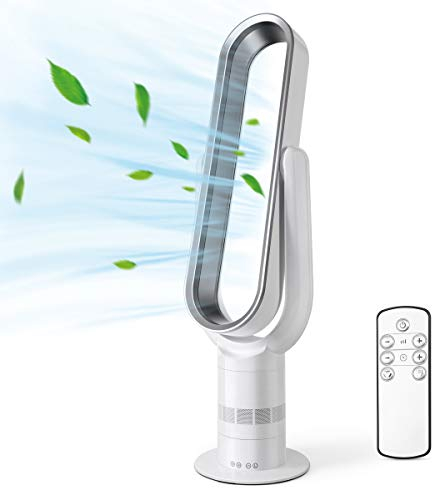 Acoolir Leise Turmventilator mit Air Multiplier Technologie inkl Fernbedienung, Energieeffizienter Ventilator mit Sleep-Timer Funktion, 90° Oszillation, 10 Geschwindigkeiten, 64cm (6A)
