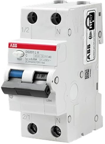 ABB DS201 LH Disjoncteur Différentiel 30ma Magnéto-thermique 4,5 KA 1P+N 2 modules classe AC Disjoncteur (DS201LHC6AC30 32A (EX DS91LC32AC30))