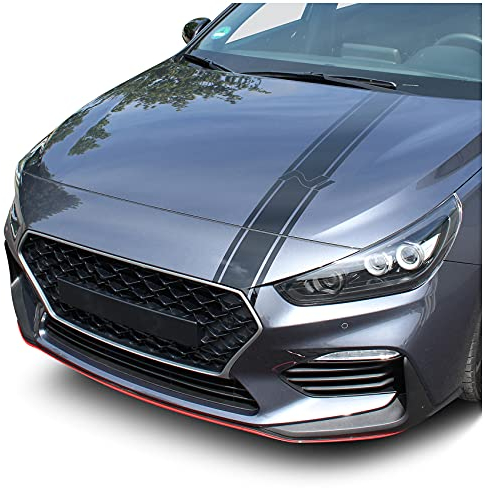 Finest Folia Folie für die Motorhaube Dekor für Haube Selbstklebend Carwrapping Auto Kfz Zubehör Design Aufkleber Passgenau D020 (3M 2080 Schwarz Glanz)