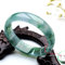 BXYX Natürlicher Smaragd Armreif Feng Shui Eissamen Schwimmende Blume Jade Armband Frauen Schmuck, 57-59mm, Grün