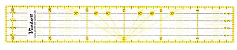 Victor transparentes Lineal 5x31cm in Gelb zum Naehen, Basteln, Patchwork und Quilting - Naehlineal