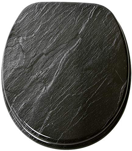 Sanilo Abattant WC, Grande sélection de lunettes de toilette, Finition de haute qualité, Charnières robustes, Fixation facile (Granit)