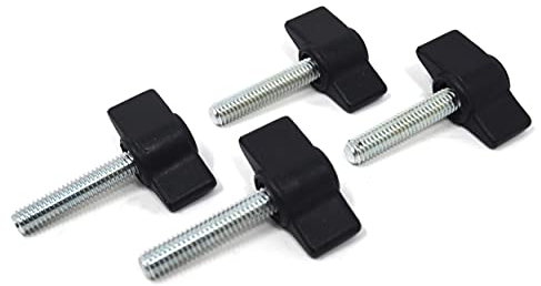 Design61 4x Flügelschraube Kunststoff mit Gewindebolzen Stahl M6 x 28 mm