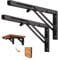 Quanerba 2 Stück 300mm Klappkonsole Schwerlast, maximale Tragfähigkeit 60kg/132lb, Klappregalhalterungen, Regalträger & -Stützen, Klappscharnier für Haus Küche Büro Grill (12Inch (300mm)-max 60kg)