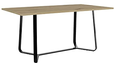 byLIVING Esszimmertisch TALEA/Moderner Küchentisch in Artisan Eichen-Optik hell-braun 160 cm/Kufen-Gestell Metall schwarz pulverbeschichtet/Großer Esstisch/B 160, H 76, T 90 cm