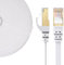 Elfcam® - 15m Câble Réseau Ethernet RJ45, Cat 7 STP 100% Cuivre, Câble Plat, 32 AWG, Blanc (15M)