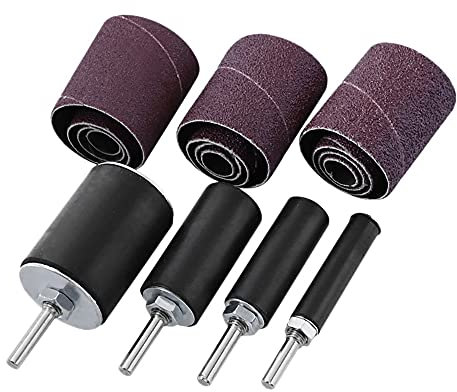 Dciustfhe 16 Pcs Drum Sanding Kit, Sanding Drum for Electric Drill Drum Attachment with Spindle Sleeves
