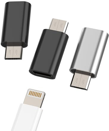 Adaptador Lightning hembra a micro USB macho (paquete de 3) adaptador de puerto de carga compatible con Samsung Galaxy S6 S7 Edge Nexus 5 LG G4 Android Power para iPhone 13 Pro 7 8Plus iPad cable de