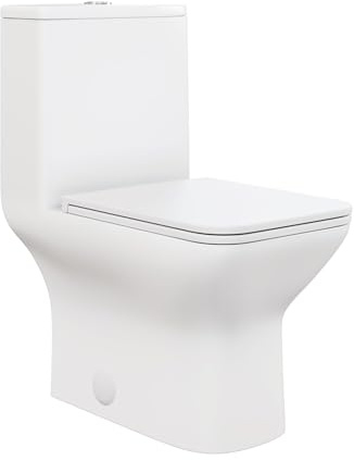 Carre One Piece Square Toilet Dual Flush 1.1/1.6 gpf in Matte White