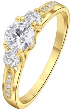 Lucardi - Damen Plattierter Ring - Schmuck - Geschenke für Frauen - Gold