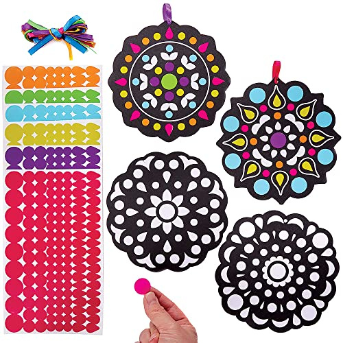 Baker Ross FX232 Rangoli Klebepunkt Dekorationen - 12er Pack, Sticker Basteln für Kinder, Kindergeburtstag Sticker Set, Kleine Geschenke für Kinder, Kindergeburtstag Mitgebsel