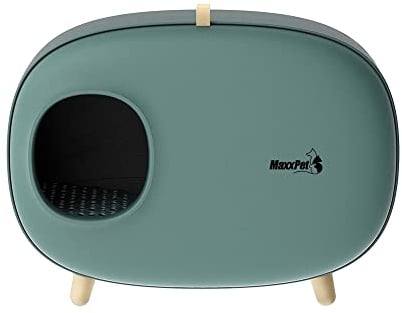 MaxxPet Katzenklo – Katzentoilette und Kaninchen Toilette – Katzenhaus mit Schublade – Katzenklo geschlossen Cat litterbox - 60x38x45cm - Grün