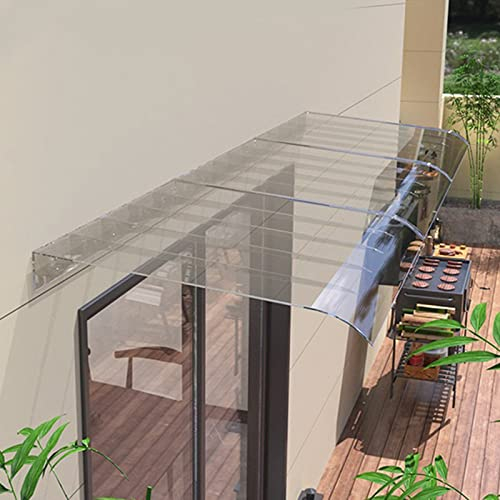 Haltbarkeit Polycarbonat Markisen,Gewölbt Türdach Überdachung,Regenschutz Vordach Haustür,Transparent Vordach für Draußen,UV Beständig Überdachung,inkl Montagezubehör (40×40cm/16×16in)