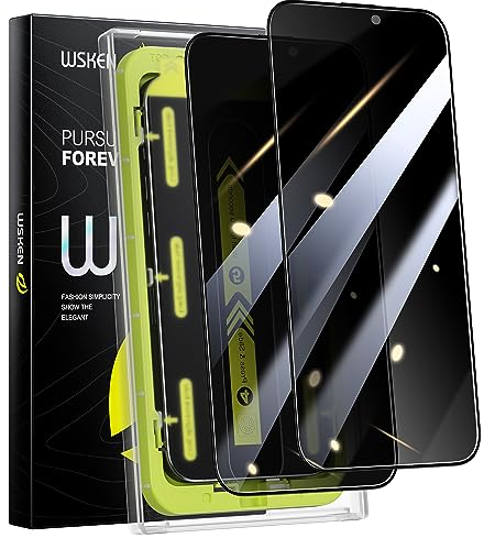 WSKEN für iPhone 15 Pro Max für Panzerglas Sichtschutz - [28° Anti Spy][Auto Dust-Elimination] Full Screen 9H Härte Schutzfolie Privacy Displayschutz Folie,Anti Fingerabdruck,Bläschenfrei,2 Stück
