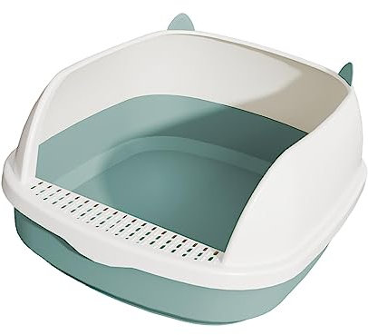 Sharplace Bacs à litière pour Chats d'intérieur Animaux de Compagnie Anti-éclaboussures Chaton Pot Casserole Toilettes , Bleu S