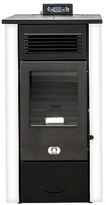 STUFE A PELLET ITALIA Canada 12 KW Kanalisiert 5 Sterne WiFi | Pelletöfen Effizienz 91% Heizt 120m² Autonomie 15 Std. 5-Sterne-Zertifiziert Programmierbar WiFi-Steuerung 5 Kräfte 24 M Garantie Weiß