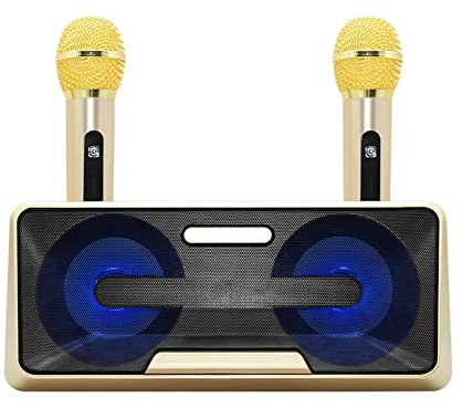 Máquina de Karaoke, máquina de Karaoke portátil Bluetooth con Pantalla de Letras, Sistema de Altavoces PA, Smart Bel Canto, 2 micrófonos inalámbricos Bluetooth, para Fiestas en casa