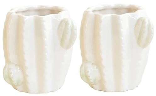 Warmhm 2st Kaktustopf Knospenvase Bauernvase Vase Mit Blumenmittelstücken Saftige Vase Kaktus-dekor Moderne Blumenvase Nordische Vase Kleine Blumentöpfe Keramik Hohe Füße Bleistift Weiß