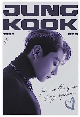 EYEZER BTS Jungkook-Poster, Leinwand, Poster, Wandkunst, Dekor, Bild, Gemälde für Wohnzimmer, Schlafzimmer, Dekoration, ungerahmt, 20 x 30 cm