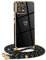 Frauen Mädchen Handykette Kompatibel mit Xiaomi 13 5G - Silikon Hülle mit Band - Handyhülle für Xiaomi 13 5G Herz Love Design Galvanik - in schwarzes Gold