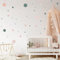 Muralo - Wandtattoo Kinderzimmer Mädchen, Klebe-Punkte Bunt 150 Stück - Wandsticker Wanddeko Babyzimmer, Wandaufkleber Deko Kreise Set, Dots - Br. 60cm x Hö. 30cm