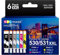 GPC IMAGE 530 531 XXL TS8750 Patronen Kompatible für Canon PIXMA TS8750 BK PIXMA TS8751 WH Druckerpatronen PGI530 CLI531 PGI-530PGBK CLI-531 (6er-Pack, Grau PGBK Schwarz Cyan Magenta Gelb)