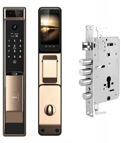 Door Lock, Smart Lock With Camera, 3d Face Smart Door Lock With Security Camera Monitor, Keyless Entry Door Lock With Code, Build-In Wifi, App Control, Automatic Unlocking(gold,lock 30*240mm)