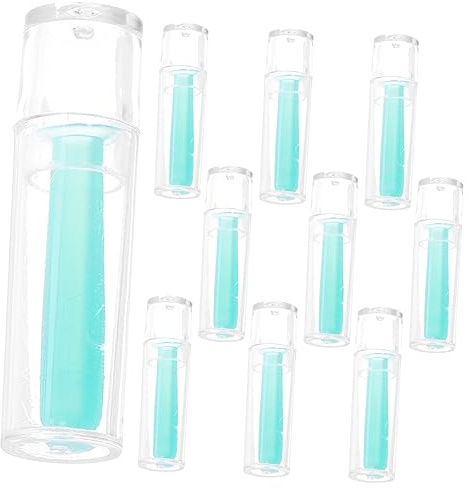 EXCEART 12pcs Green Silicone Contact Lens Sticks Reusable Hollow Suction for Soft Lenses Travel Lens Supplies Eye Care Tools