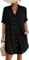 Bsubseach Button Down Beach Cover Ups for Women Bikini Swimsuit Shirt Dress Casual Vacation Outfits Black S