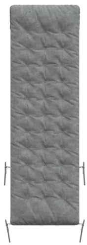 vidaXL Sonnenliegen Auflage, Liegenauflage mit Schnüre, rutschfest Polsterauflage für Gartenliegen Liegestuhl, Grau Wildleder-Optik