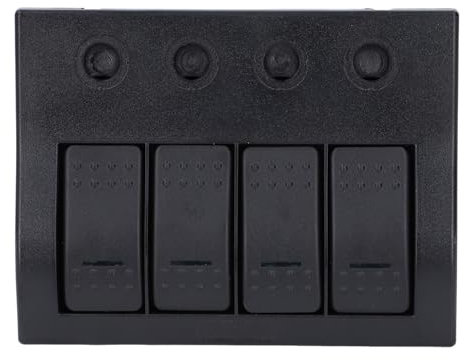 Pannello Interruttori a 4 Vie, Interruttore a Bilanciere per Barca Precablato IP68 Impermeabile Ad Alta Resistenza 10A10A15A15A Multifunzione per Yacht