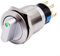 HOHOVYVY Sélecteur rotatif, 19 mm, interrupteur rotatif verrouillable, 3 positions, 2NO2NC 12-24 V (vert)