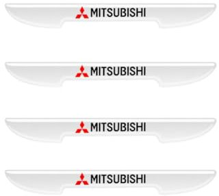 DZYYDS Auto Anti Kollisions Streifen für Mitsubishi Pajero Sport,Kieselgel Auto Stoßstange Schutzleiste Karosserie Anti Kollisions Aufkleber mit Logo Emblem Auto Accessories