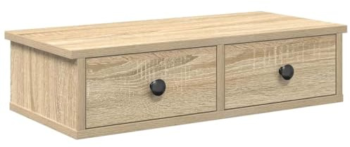 vidaXL Wandregal mit Schubladen Sonoma-Eiche 60x28x15 cm Holzwerkstoff