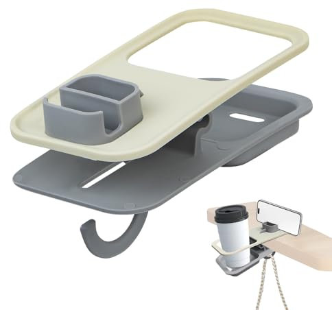 jinminamz Support pour tasse à boire avec clip créatif pour le bureau, la chambre, la cuisine (gris et blanc)