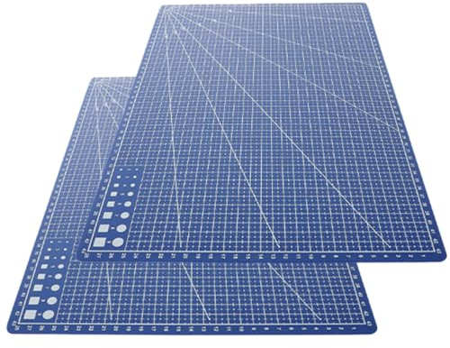 Operitacx Schneidematten für Bastelarbeiten 2 Stück Doppelseitige Pp Schneidplatten Blau Rutschfest und Leicht zum Papier und Glasschneiden Geeignet für Anfänger und Profis