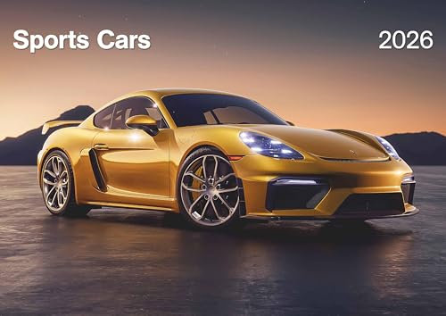 N Neumann - Sports Cars Kalender 2026 – Wandkalender DIN A3 (ca. 42×30 cm) mit 12 Luxusauto-Motiven, 4-sprachigem Kalendarium & Spiralbindung, ... für PS- & Sportwagenfans: Wandkalender A3