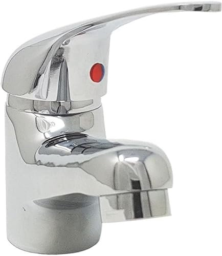 SQUADO Miscelatore Monocomando per Lavabo, Rubinetto Cromato, Design Basic