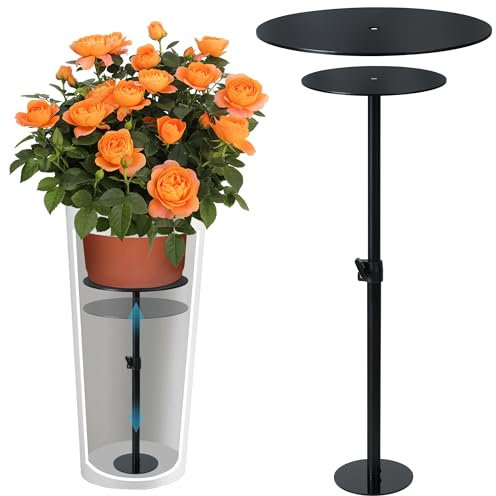 Adjustable Plant Risers for Inside Pots, 17-31 Rise Planter Insert Filler for Large Pots, Plant Lift Inserts Flower Pot Risers for Indoor Outdoor Tall Taper Planter Container (6 8 10 Base or Top)