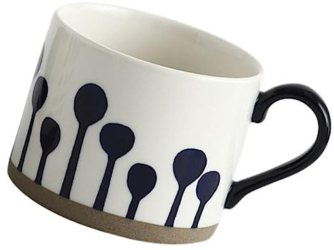 GRIRIW 450ml Hand-Painted Ceramic Mug Japanese Style Flower Design Porcelain Coffee Cup Milk and Water Cup for Home and Office