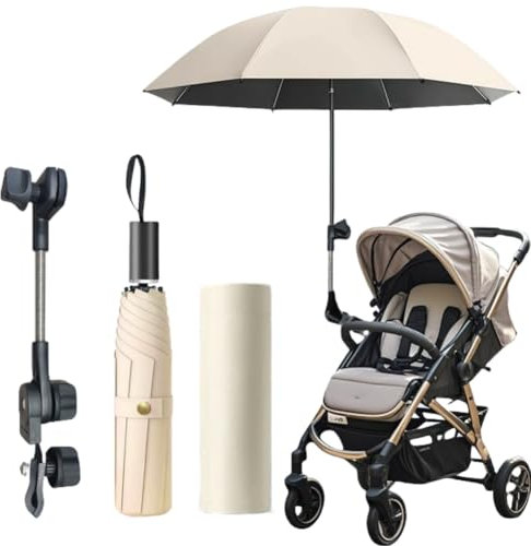 Sombrilla Carro Bebe Anti UV,Sombrilla para Cochecito,Paraguas Cochecito Protección Solar,Sombrilla de para Cochecito de Bebé,Sombrilla Lluvia para Carrito Silla de Paseo,Sombrilla de Playa
