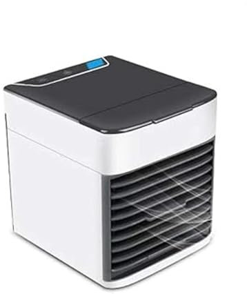 USB Air Cooler Desktop, Portable Mini Air Conditioner Fan with 3 Speeds, LED Night Light, 500ml Water Tank, Quiet Evaporative Personal Cooler for Home, Office, Travel, USB Powered Cooling