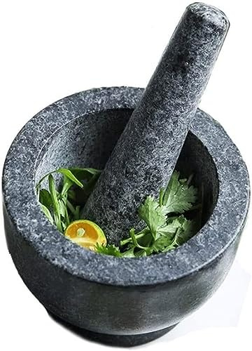 YJYJY Mörser- und Stößel-Set aus Granit von Natural, Nicht porös, spülmaschinenfest