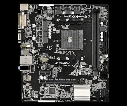 Carte mère Fit for ASROCK A320M-HDV, chipset AMD A320, Interface AM4, Format Micro-ATX