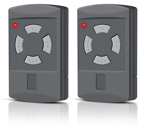 Ghekkli Ersatz Hörmann Handsender HSM4-40, 40,685MHz Garagentor Fernbedienung Kompatibel mit Hörmann HSM2-40, HS2-40, HS4-40, HSE2-40, HSE4-40, Graue Taste 4 Kanäle, 2 Stücke