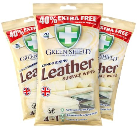 ZOPPER Leather Surface Cleaning Wipes, Pack of 3, 70 Wipes | Conditioning Leather Cleaner, Sofa, Car Seats, Bags, Shoes & Furniture, Removes Dirt, Protects & Moisturises