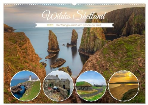 Wildes Shetland, die Wikinger-Inseln am Rande der Welt. (Wandkalender 2026 DIN A2 quer), CALVENDO Monatskalender: Ein Fotojahr im hohen Norden der wilden Shetland Inseln. (CALVENDO Orte)