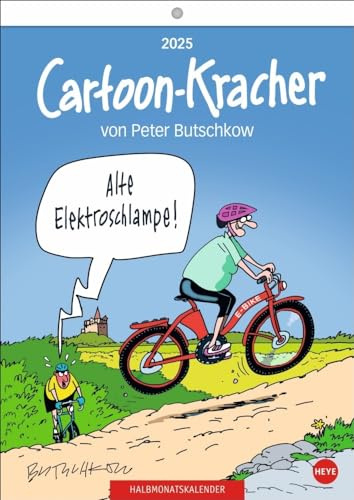 Peter Butschkow: Cartoon-Kracher Halbmonatskalender 2025: Geschenkidee vom Feinsten für alle Fans des deutschen Cartoonisten: Der Humor-Kalender 2025 im Format 21 x 29,7 cm