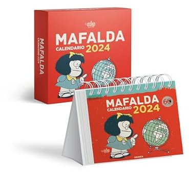 Mafalda 2024, Calendario Escritorio Rojo CON CAJA